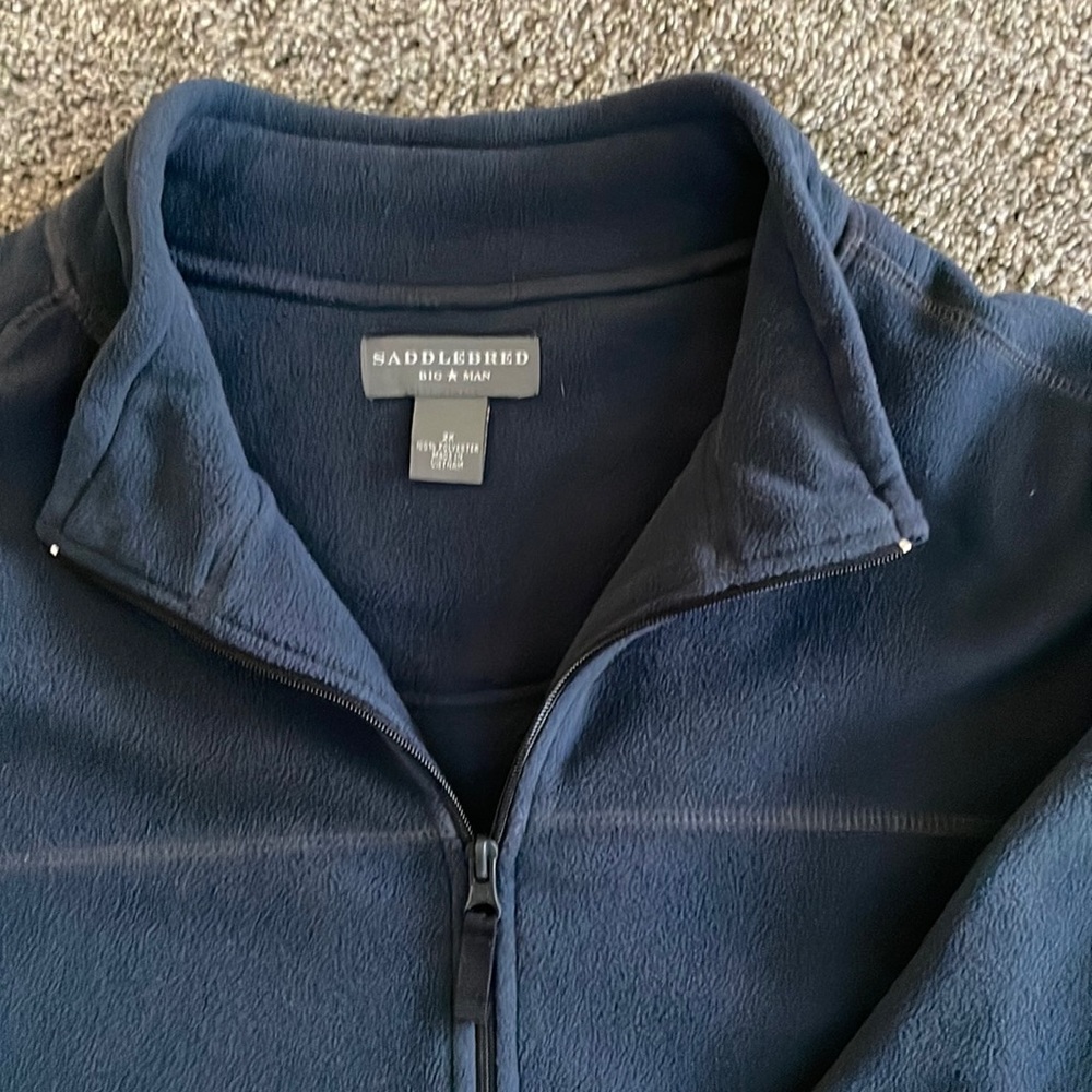 Saddlebred Big Man quarter zip pull over size XXL navy blue